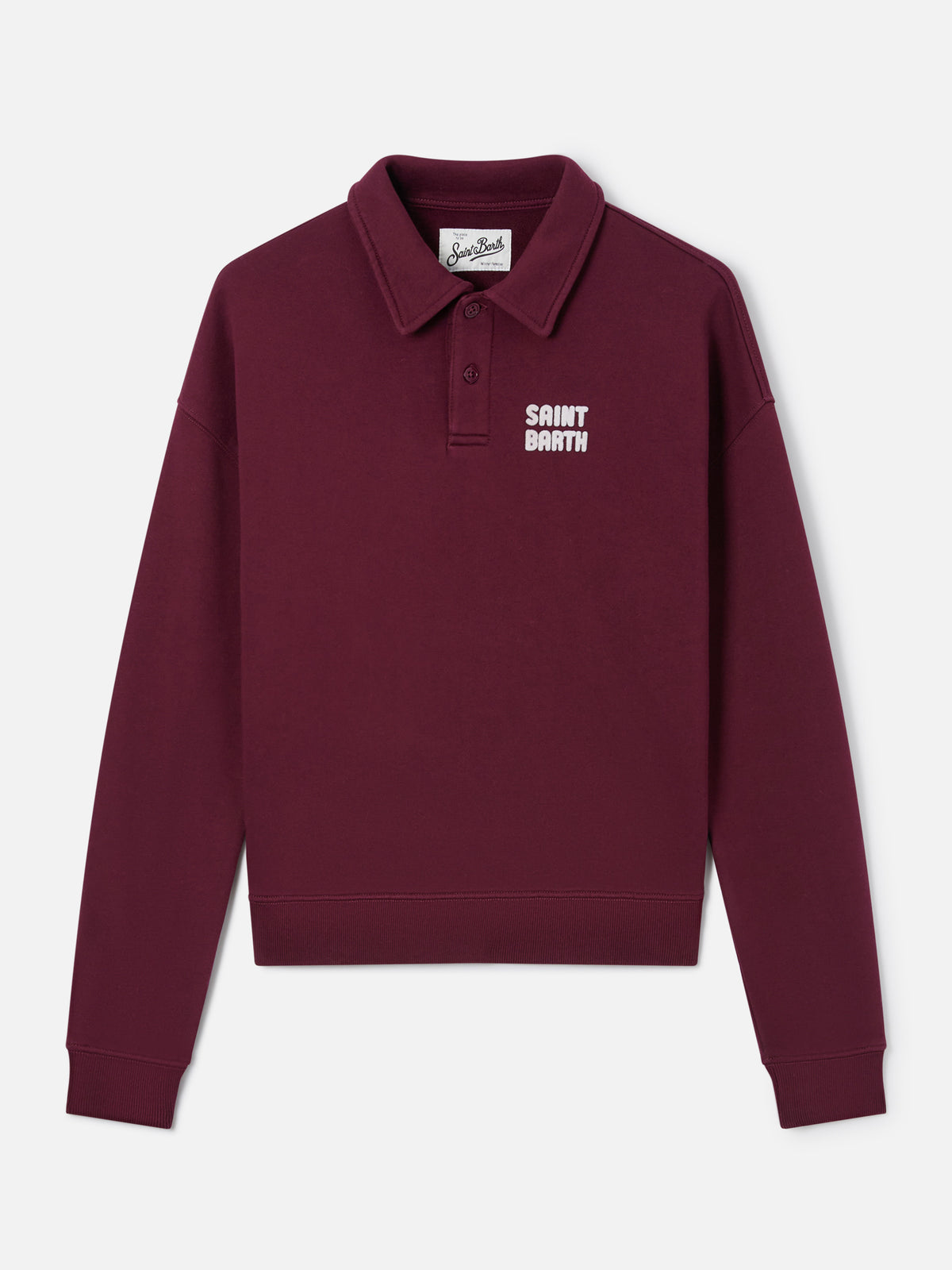 Polo en coton Bordeaux Berenice avec imprimé flock Saint Barth 