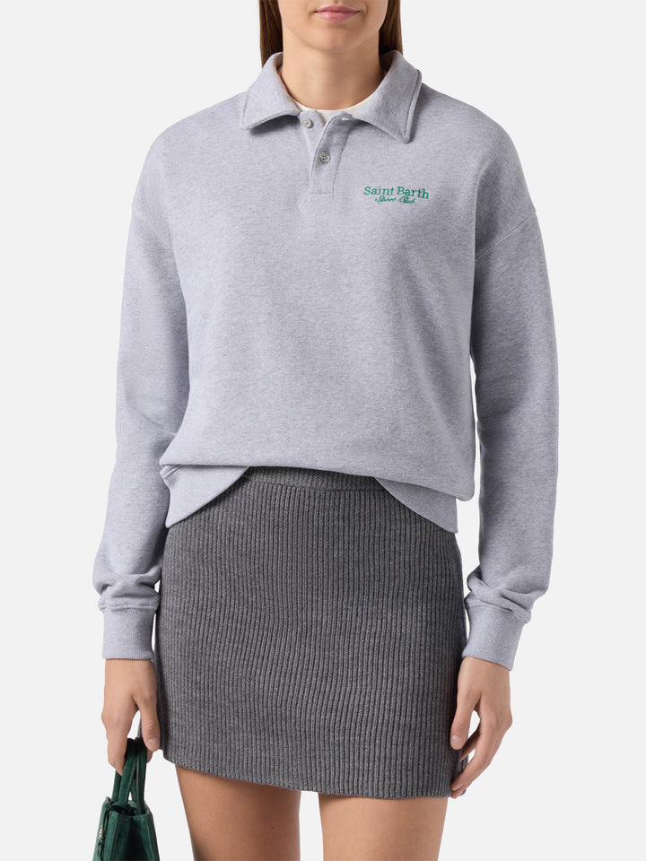 Berenice sweatshirt grey melange with Saint Barth Sport Club embroidery