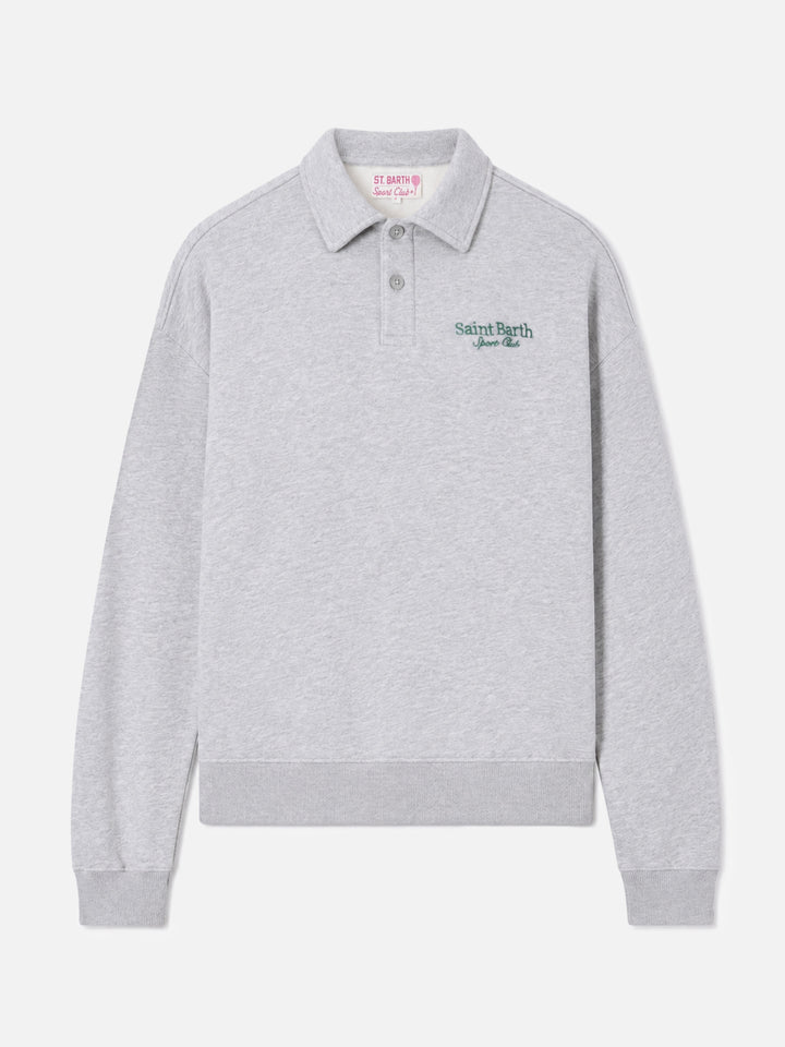Felpa Berenice grigio melange con ricamo Saint Barth Sport Club
