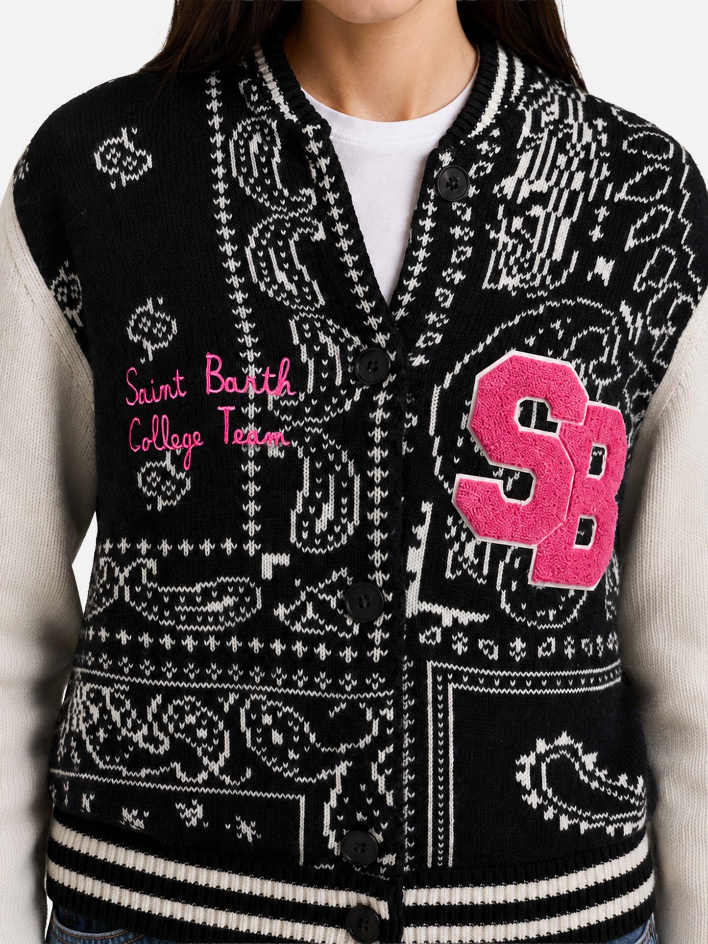 College jacket Benjamin with bandana print