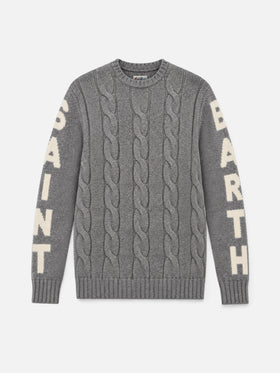 Pull en maille torsadée épaisse Bergen grey melange 