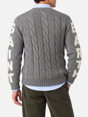 Pull en maille torsadée épaisse Bergen grey melange 