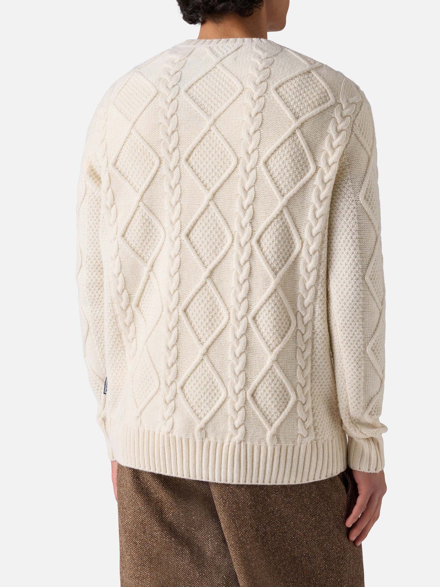 White crewneck sweater Bergen Tricot