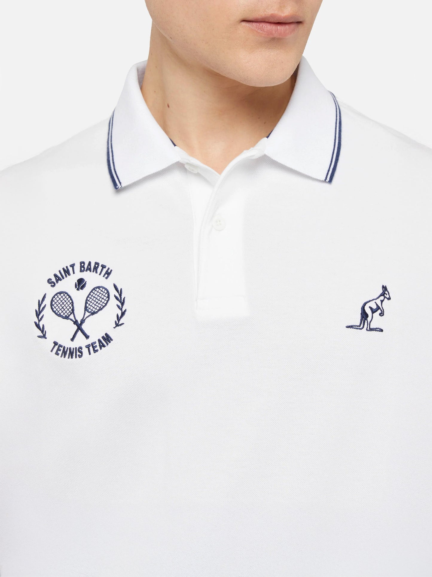 Polo in piquet di cotone bianco da uomo Beverly Hills | AUSTRALIAN BRAND SPECIAL EDITION