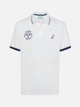 Polo in piquet di cotone bianco da uomo Beverly Hills | AUSTRALIAN BRAND SPECIAL EDITION