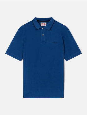 Polo Beverly Hills in cotone piquet blu denim