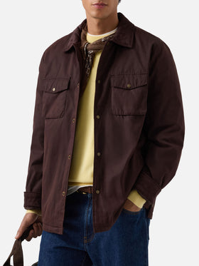 Sobrecamisa encerada Bexley marrón con cuello de pana 