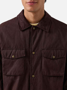 Sobrecamisa encerada Bexley marrón con cuello de pana 
