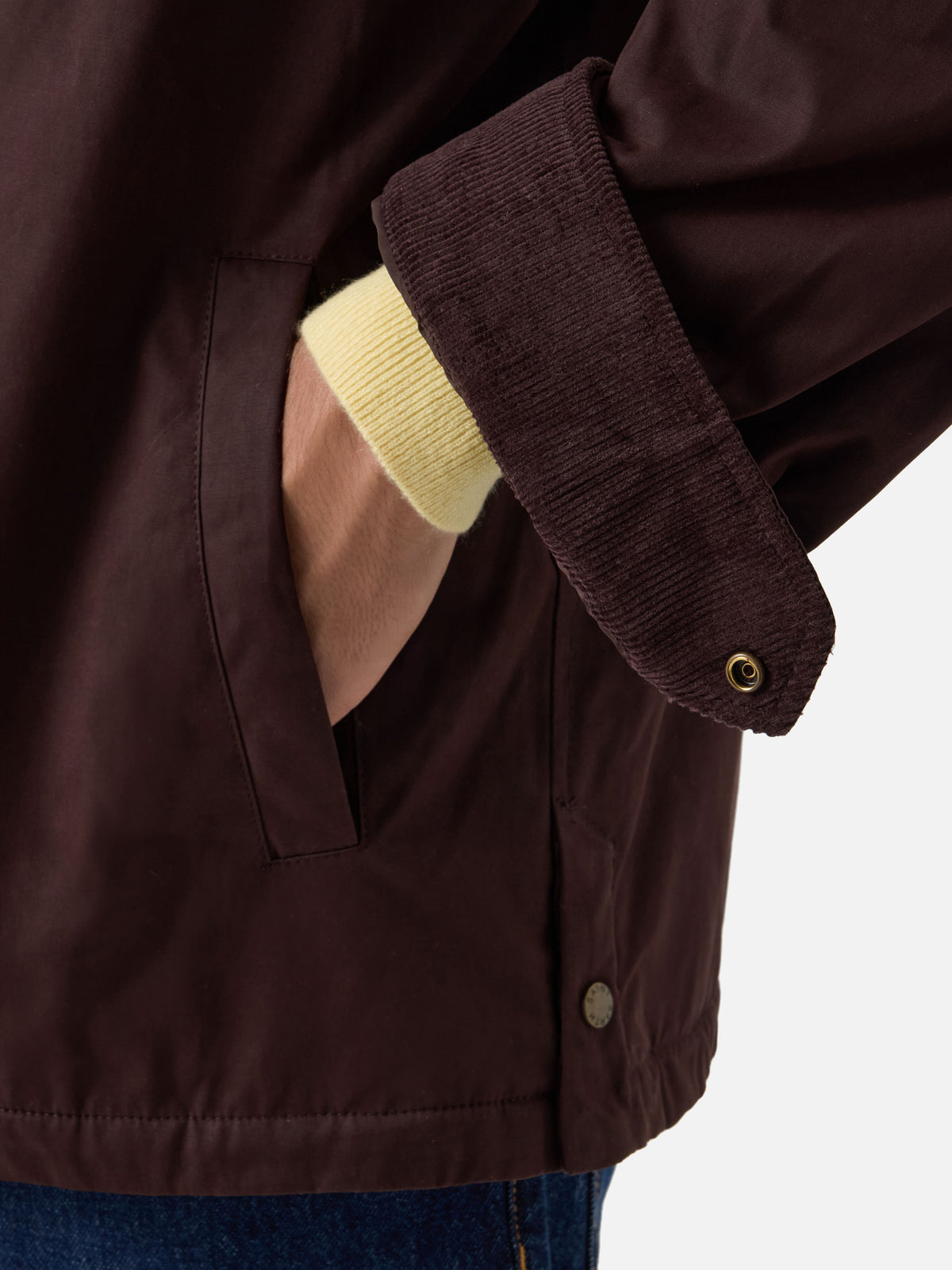Sobrecamisa encerada Bexley marrón con cuello de pana 