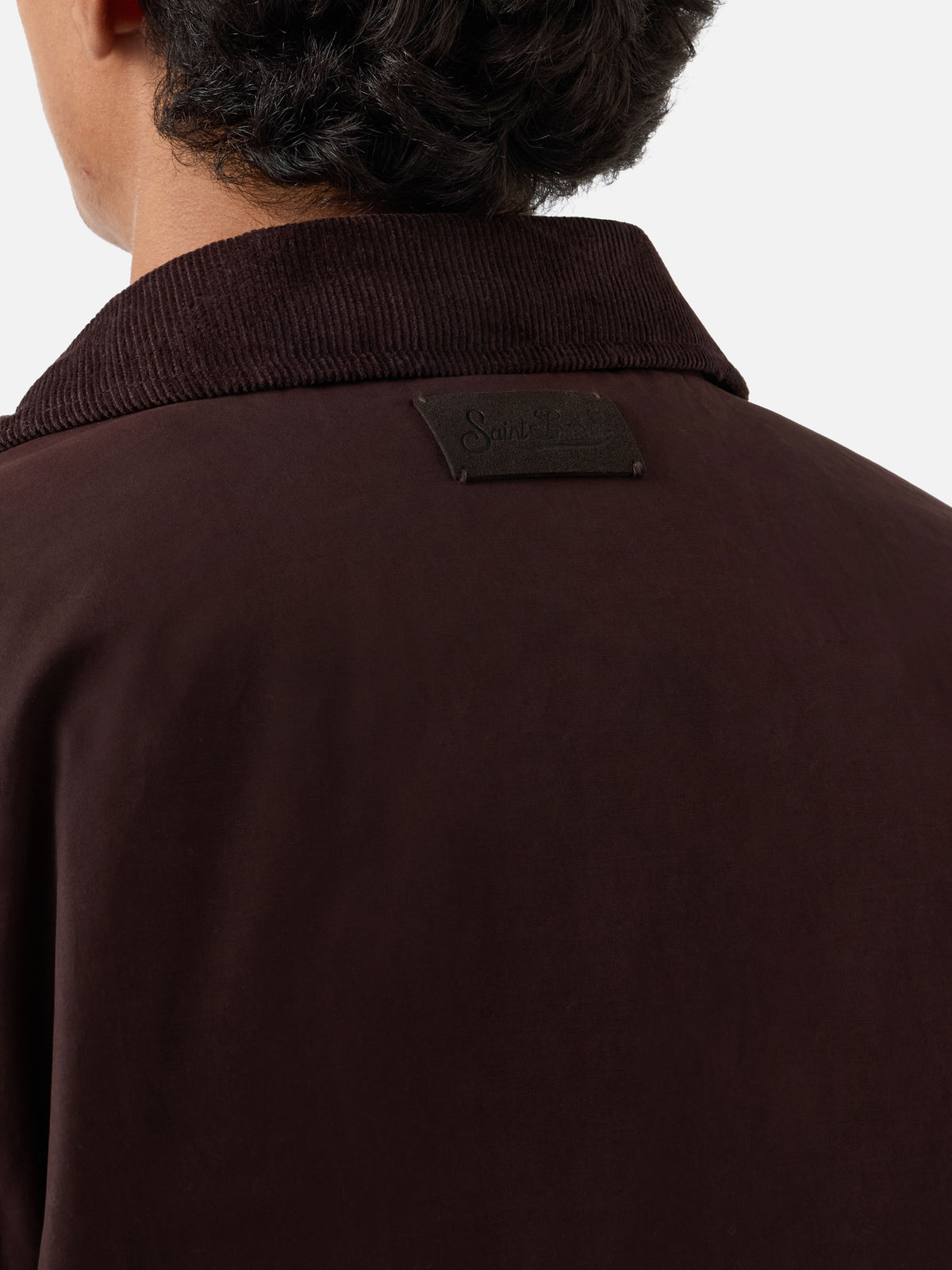 Sobrecamisa encerada Bexley marrón con cuello de pana 