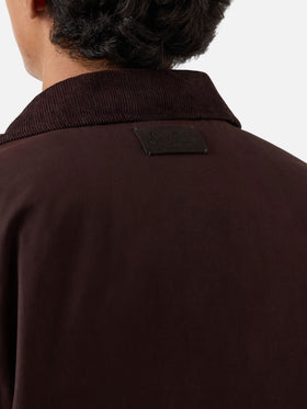 Sobrecamisa encerada Bexley marrón con cuello de pana 