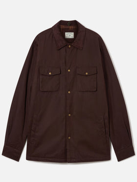 Sobrecamisa encerada Bexley marrón con cuello de pana 