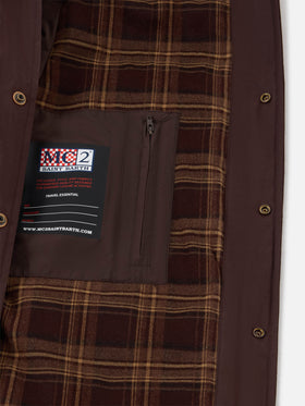 Sobrecamisa encerada Bexley marrón con cuello de pana 