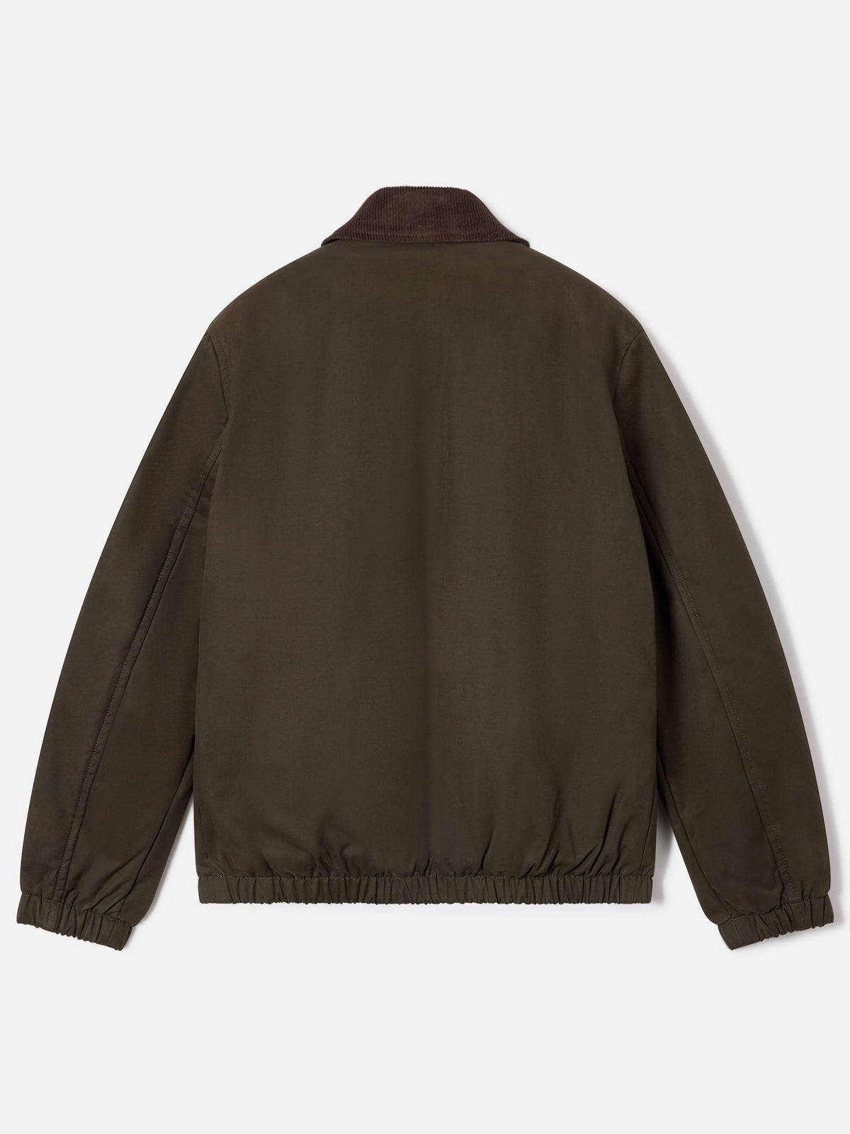 Veste cirée Birdie vert militaire avec col en velours côtelé 