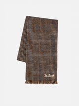 Sciarpa Blanket con motivo Principe di Galles e ricamo St. Barth