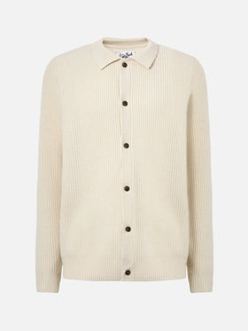 White pure-wool cardigan Bolton