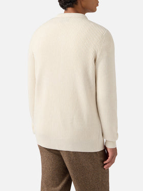 White pure-wool cardigan Bolton