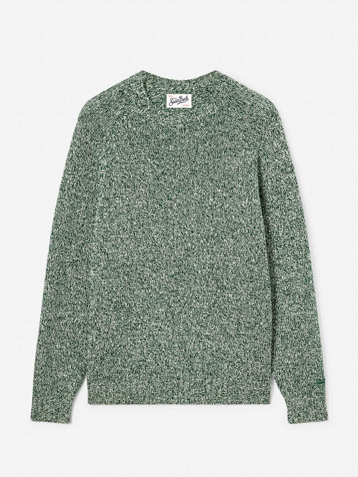 Green Blunt wool crewneck with mouliné knit