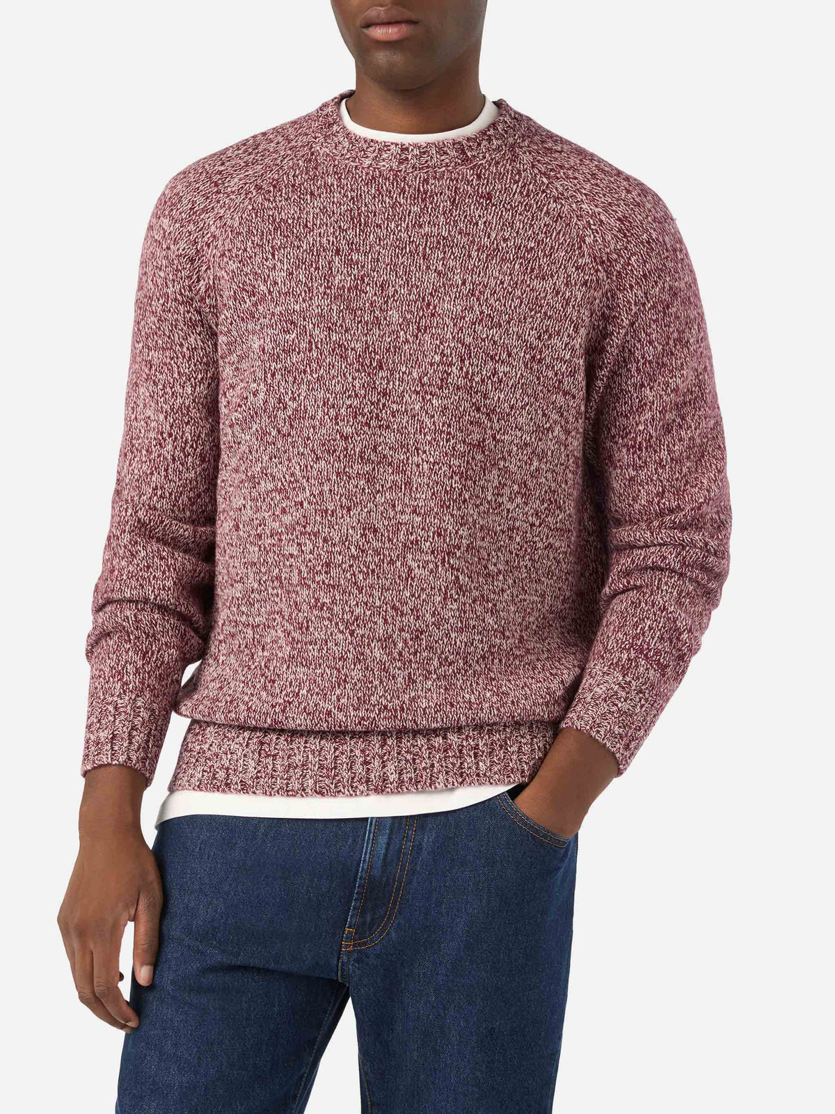 Pull ras-du-cou Red Blunt en laine avec maille mouliné 
