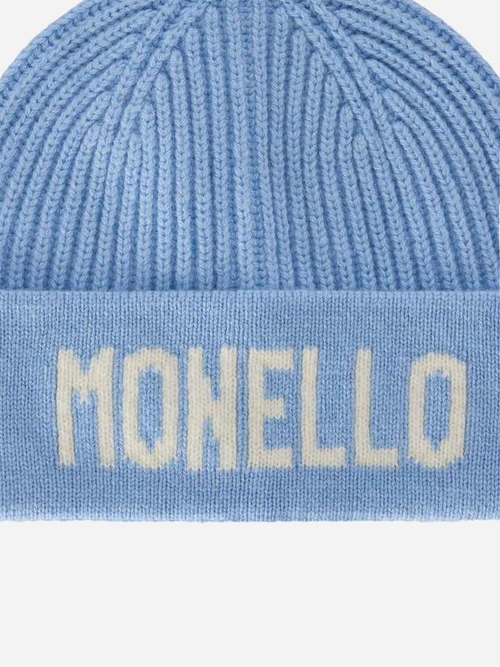 Bonnet Benjie Light blue avec lettrage Monello 
