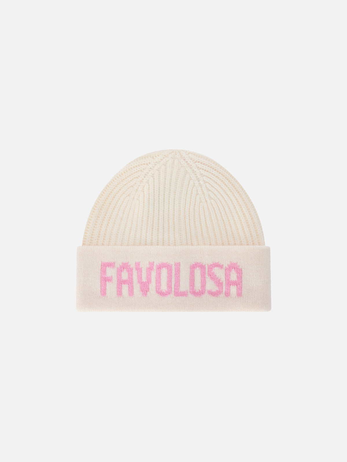 Gorro beanie Benjie off white con lettering Favolosa 