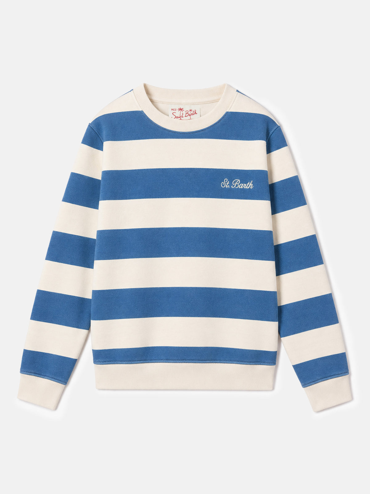 Sweat-shirt rayé pour enfant Bobby avec broderie St. Barth 