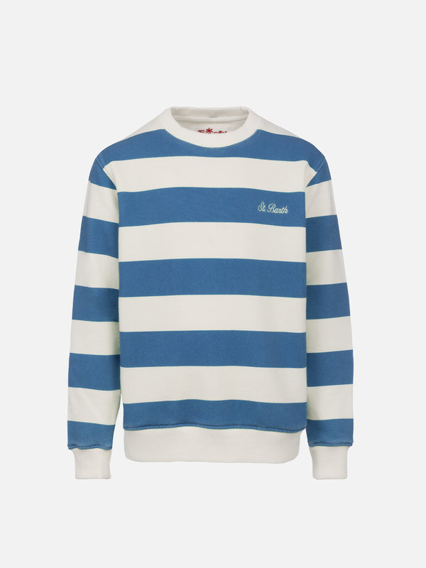 Kid striped sweatshirt Bobby with St. Barth embroidery