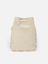 Beige boat linen backpack