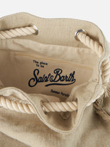 Beige boat linen backpack