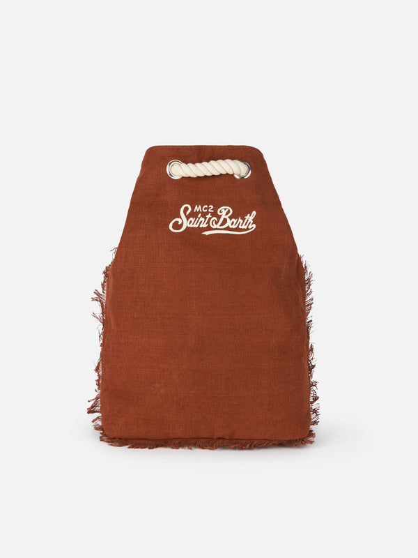 Brown boat linen backpack