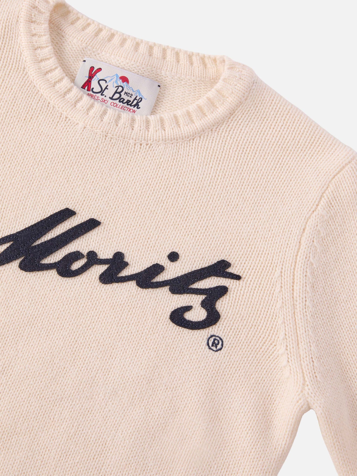 Sweater Bombardino Jr in cashmere blend with St. Moritz patch | ST. MORITZ TOP OF THE WORLD SPECIAL EDITION