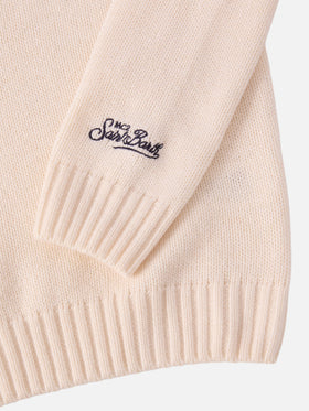 Sweater Bombardino Jr in cashmere blend with St. Moritz patch | ST. MORITZ TOP OF THE WORLD SPECIAL EDITION