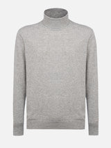 Maglione dolcevita in misto cashmere grigio mélange da uomo Bond