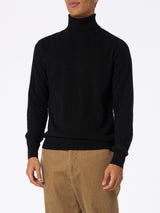 Maglione dolcevita in misto cashmere nero da uomo Bond