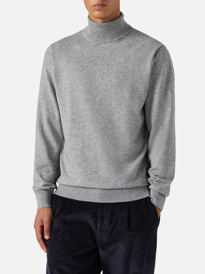 Grey melange merinocash turtleneck Bond