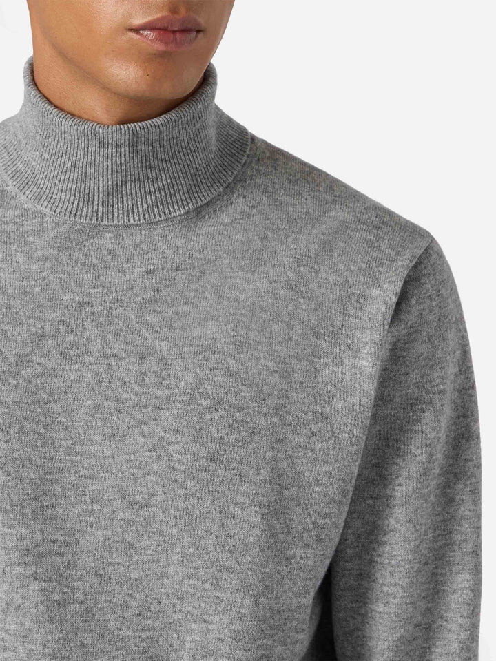 Grey melange merinocash turtleneck Bond
