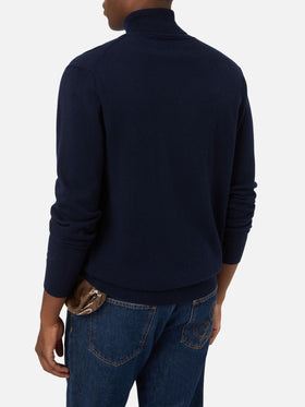 Dolcevita in misto lana merino e cashmere Bond blu navy