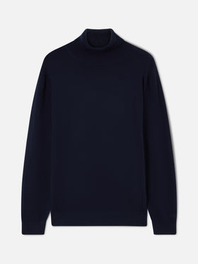 Dolcevita in misto lana merino e cashmere Bond blu navy