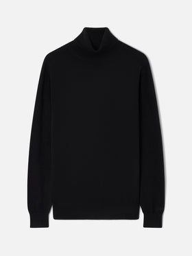 Schwarzer Kaschmir-Bond mit Funnel-Neck 