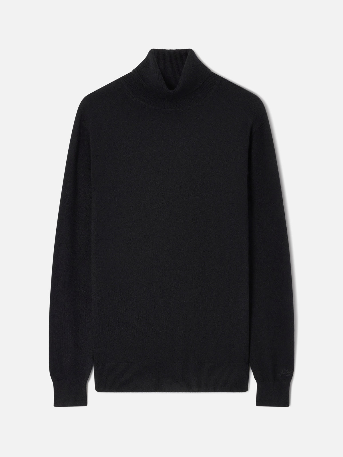Schwarzer Kaschmir-Bond mit Funnel-Neck 