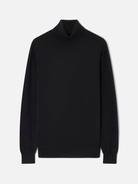 Schwarzer Kaschmir-Bond mit Funnel-Neck 