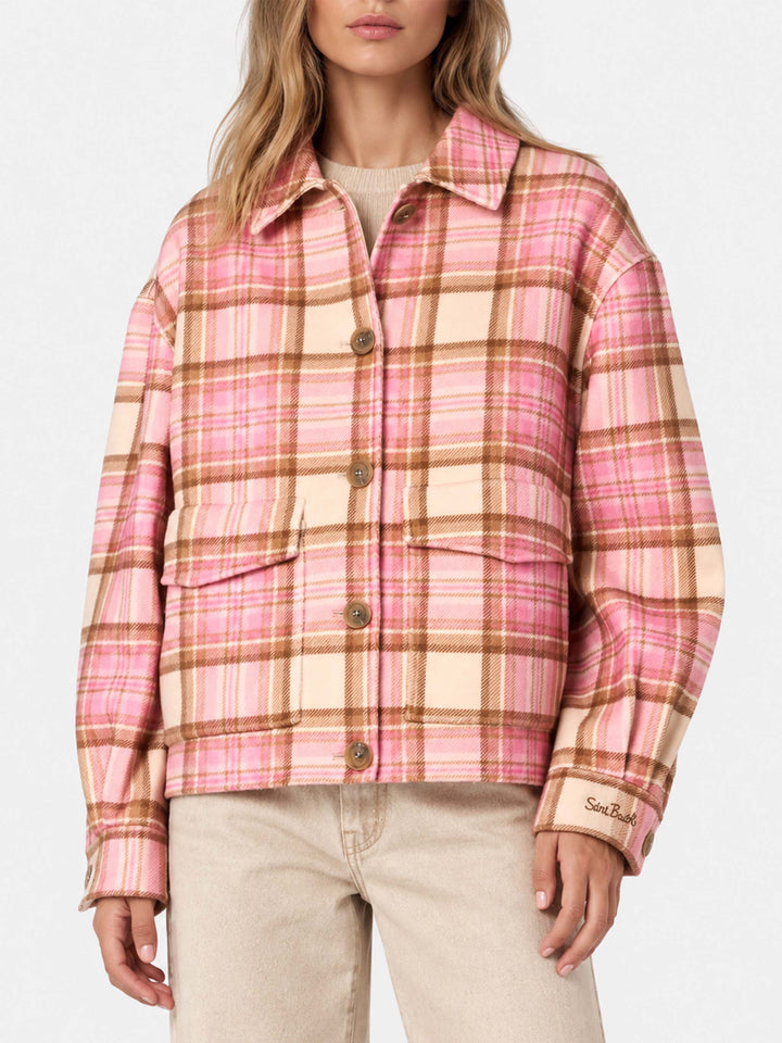 Veste Bonnibell rose tartan effet laine 