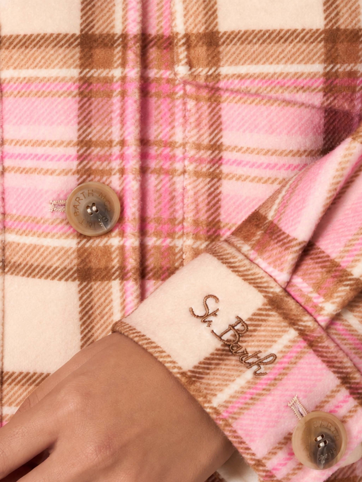 Giacca Bonnibell in tessuto effetto lana tartan rosa