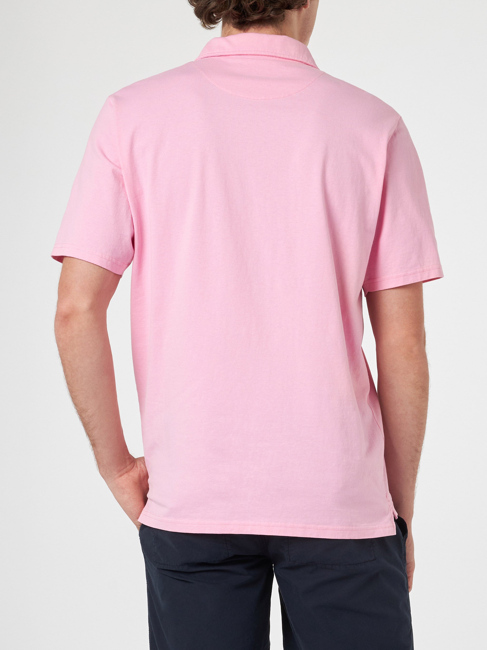 Man pink cotton jersey polo shirt Brighton – MC2 Saint Barth