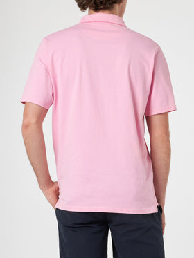 Man pink cotton jersey polo shirt Brighton - MC2 Saint Barth