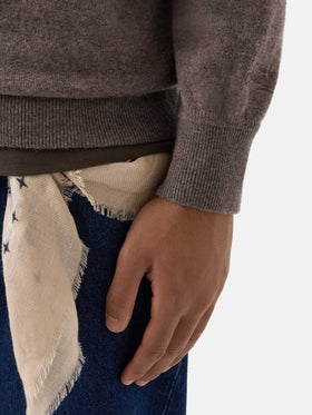Maglia girocollo Bricklane beige in misto lana merino e cashmere