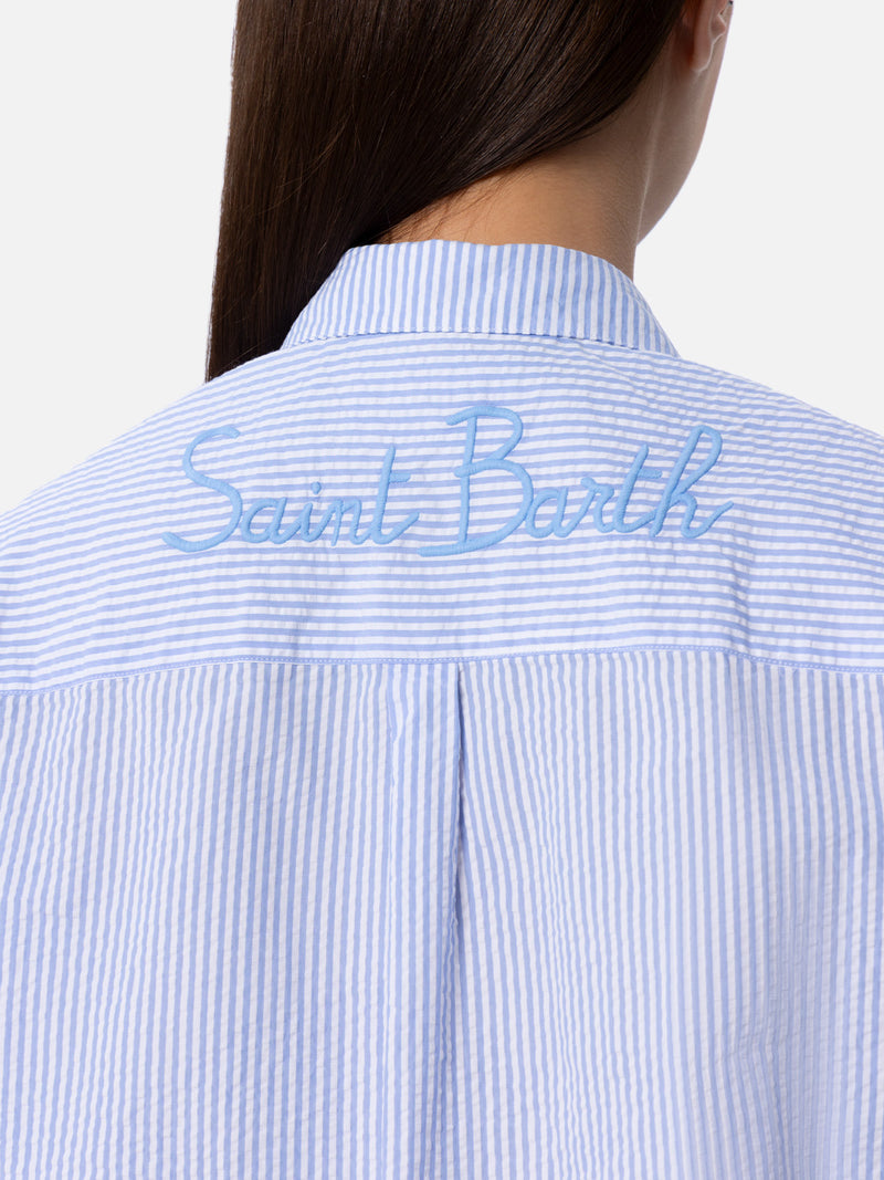 Camicia da donna over in cotone seersucker Brigitte