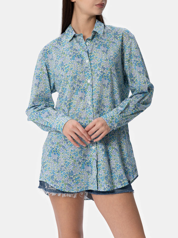 Camicia over da donna in cotone stampa Joanna Luise Brigitte | REALIZZATA CON TESSUTO LIBERTY