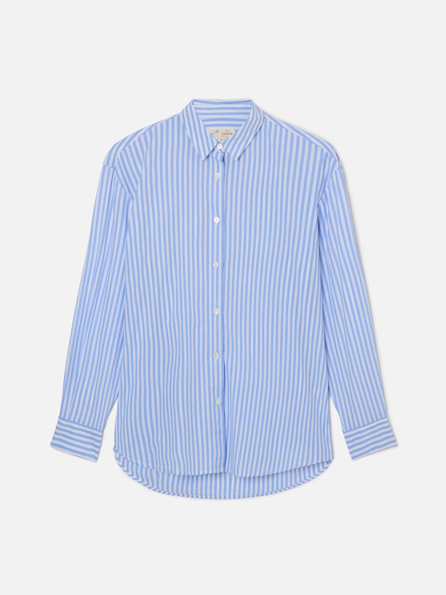 Camicia Brigitte a righe azzurre con stampa Snoopy | Special Edition