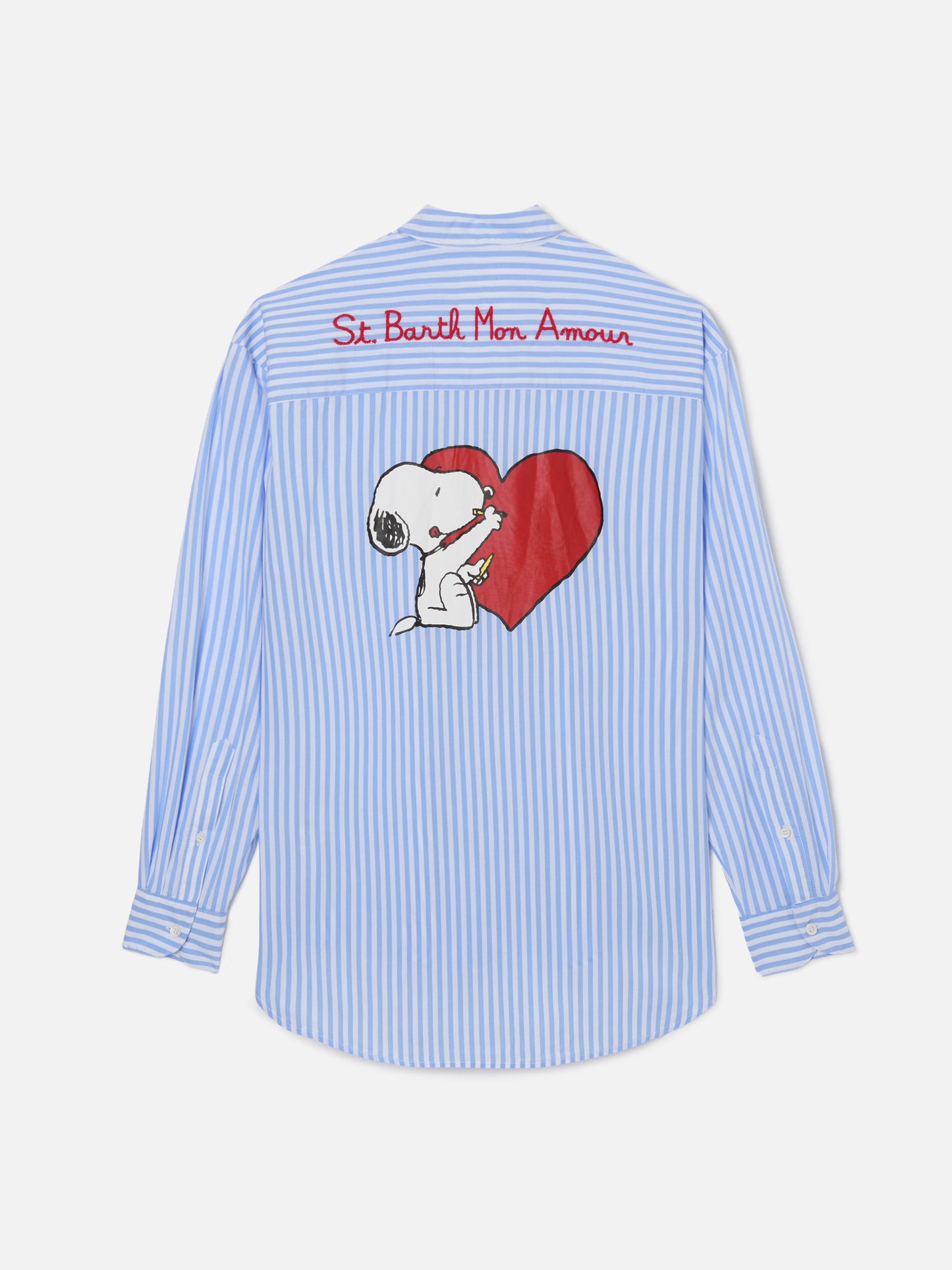 Camicia Brigitte a righe azzurre con stampa Snoopy | Special Edition